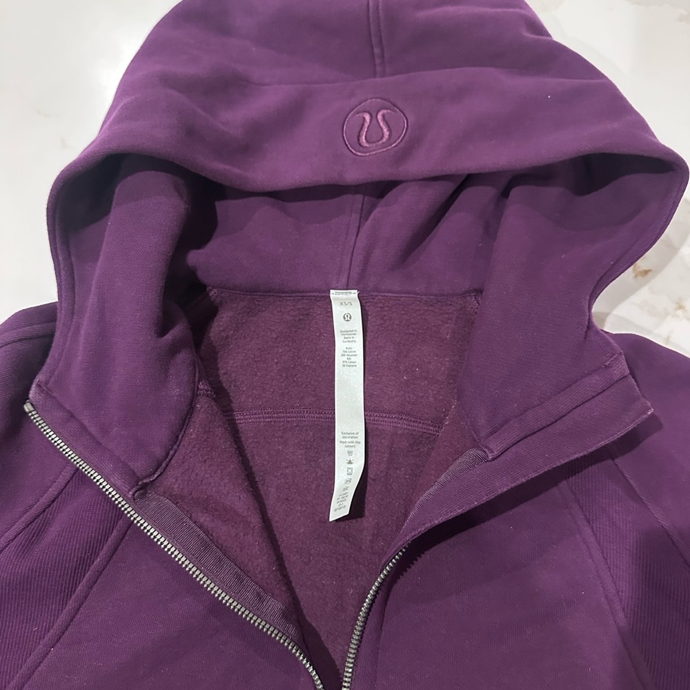 lululemon athletica Women’s purple oversized Scuba Hoodie.